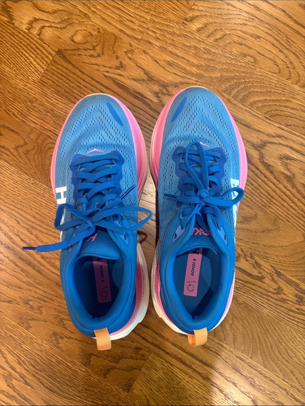 Hoka Blue, Pink & Orange Road Running Shoes - Picture 2 of 3